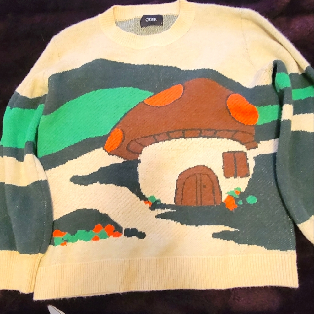 MUSHROOM COTTAGECORE SWEATER